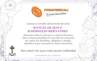 Nota de Condolencia – Manuel de Jesús Marmolejo Hernández.