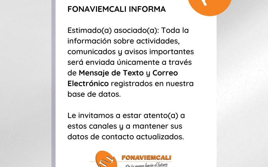 Nuestros canales oficiales de comunicación con los asociados